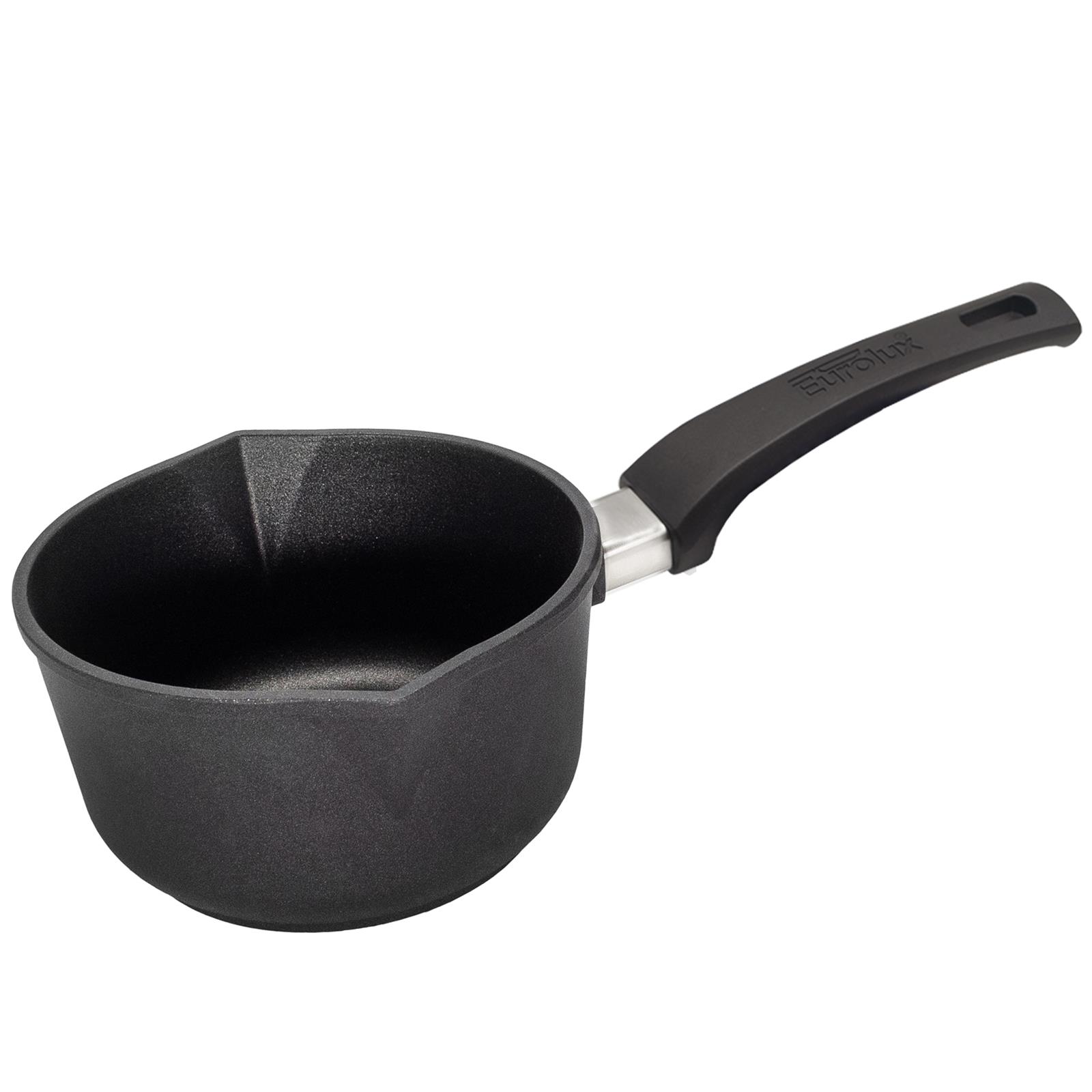 Eurolux Stieltopf Saucentopf 18 cm Guss Topf antihaftbeschichtet 2 Ausgießer