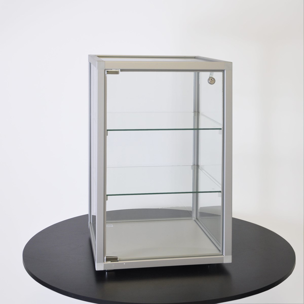 Glas Vitrine CT Alu Schmuckvitrine abschließbar 40 cm quadratische