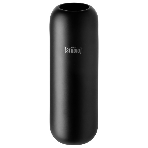 Fink Studio schwarze Design Blumenvase 23x8 cm Tisch-Vase aus mattem Edelstahl - Art.-Nr. 157150