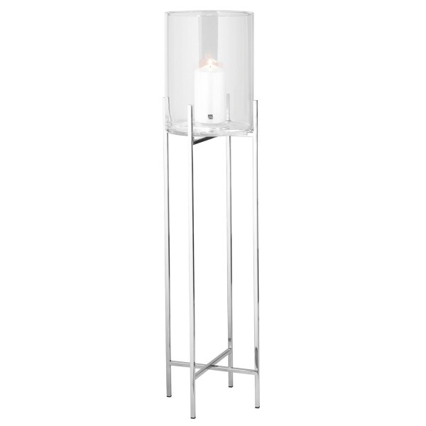 Fink großes XL Windlicht mit Glas 100 cm Edelstahl Boden-Kerzenhalter für Stumpenkerzen - Art.-Nr. 146285