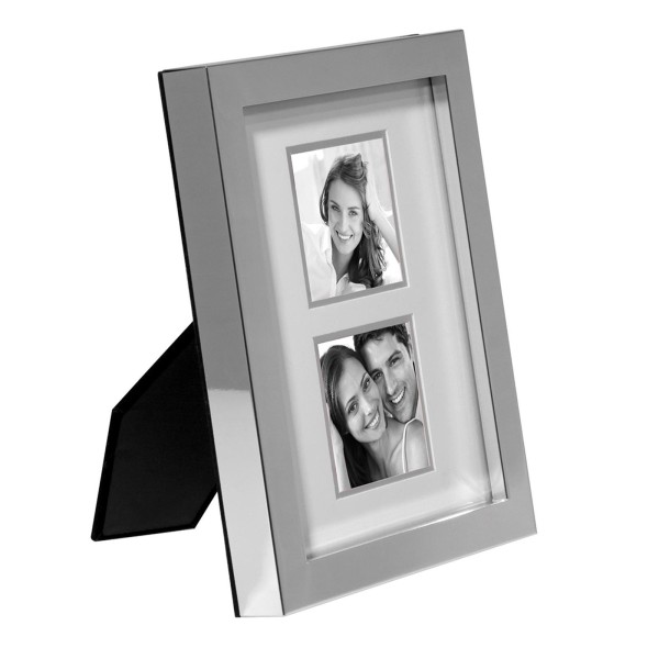 Fink Doppel-Bilderrahmen 2x 8x8 cm versilberter Fotorahmen für 2 Fotos - Art.-Nr. 133165