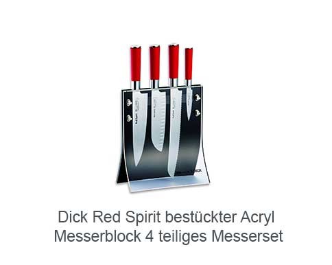 Dick Red Spirit bestückter Acryl Messerblock 4 teiliges Messerset