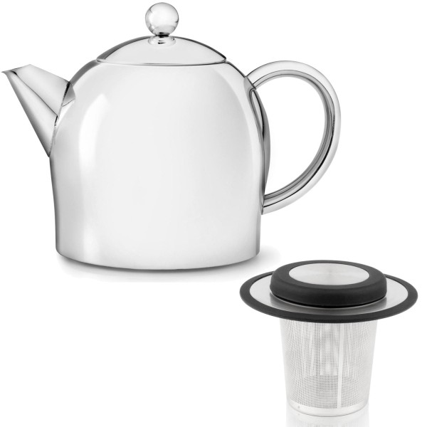 Bredemeijer doppelwandige Teekanne Set Edelstahl glänzend & Filter