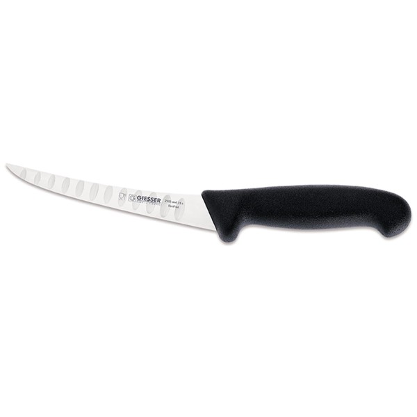 Giesser Ausbeinmesser 15 cm mit gebogener halb-flexiblen Kullenschliff-Klinge schwarz - Art.-Nr. 2505 wwl 15