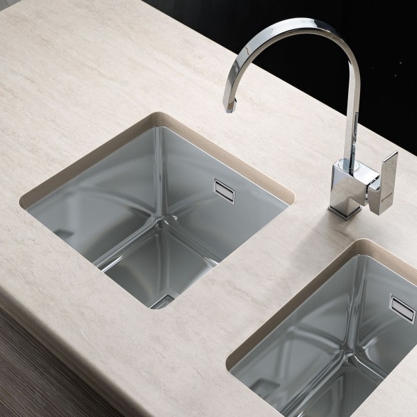 tiefe Edelstahl Unterbauspüle 45 cm 1 Becken | MM-ComSale