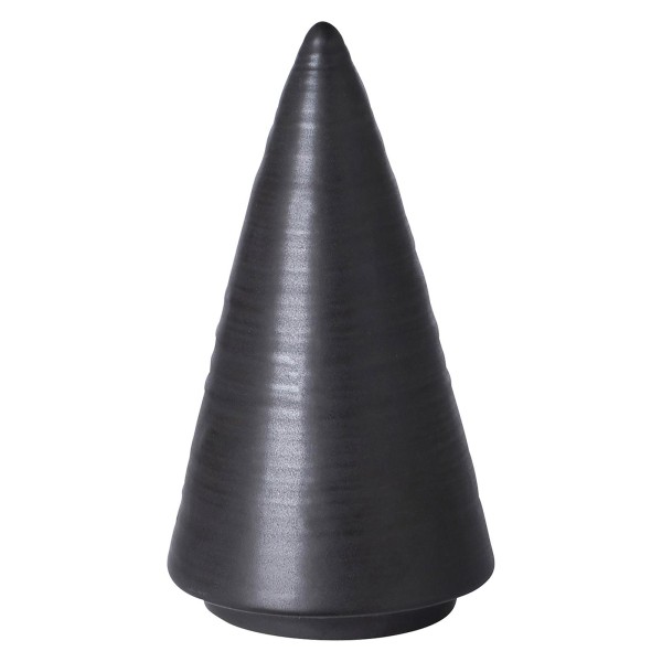 Fink schwarzer Deko-Tannenbaum 13 cm aus Porzellan Streifenstruktur Dekobaum - Art.-Nr. 129047