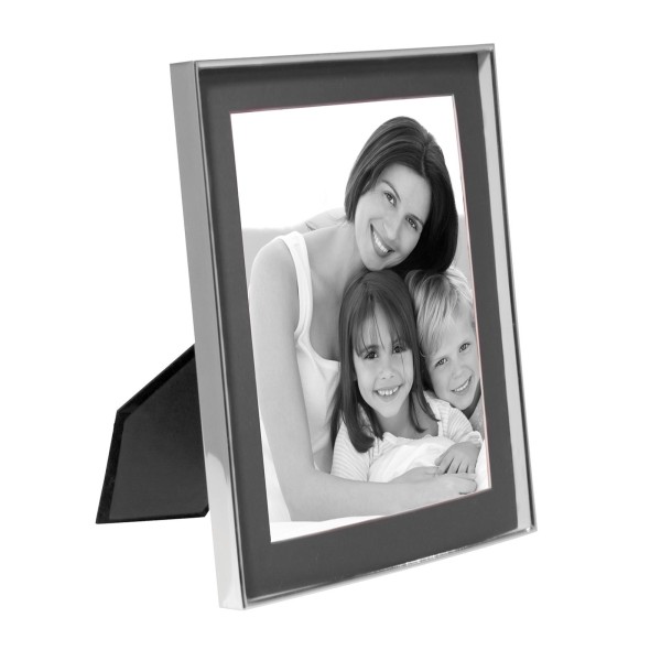 Fink Bilderrahmen Fotomaß 20x25 cm grau-versilberte Leiste Fotorahmen - Art.-Nr. 133191