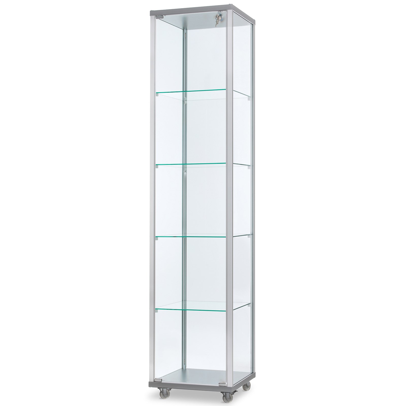 sælger fingeraftryk puls schmale verschließbare Glasvitrine mit LED-Beleuchtung 40x40 cm | MM-ComSale