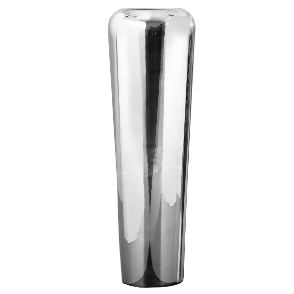 Fink hohe Boden-Vase 70 cm schmale silberne Blumenvase aus vernickeltem Metall - Art.-Nr. 157022