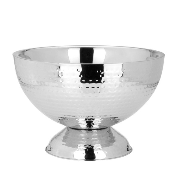 Doppelwandiger Flaschenkühler Ø 32 cm Edelstahl gehämmert - für Sekt- & Champagnerflaschen