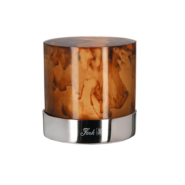 Fink gold-gelber Teelichthalter für LED-Licht 6.3 x Ø 6.4 cm Edelstahl-Kunststein Stimmungslicht - Art.-Nr. 176015