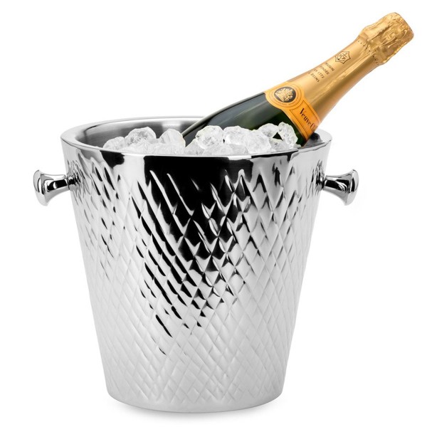 konischer silberner Champagnerkühler Rautenmuster | MM-ComSale