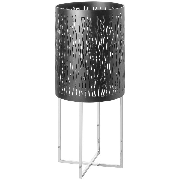 Fink großes Boden-Windlicht mit Untergestell 82 cm schwarzer Stumpenkerzenhalter ohne Glas - Art.-Nr. 146335