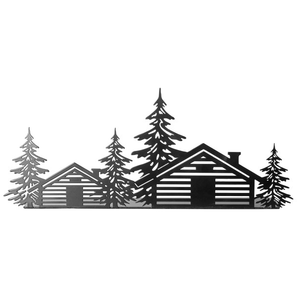 Fink großes Deko Haus matt schwarz 6 x 44 x 19 cm Häuschen für Teelichter - Art.-Nr. 151217