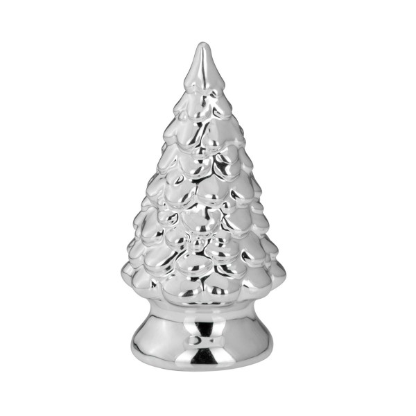 H.Bauer jun. Deko Tannenbaum 7.6 x 7.6 cm silberglanz Höhe 14.7 cm - Art.-Nr. 6282ver kleiner