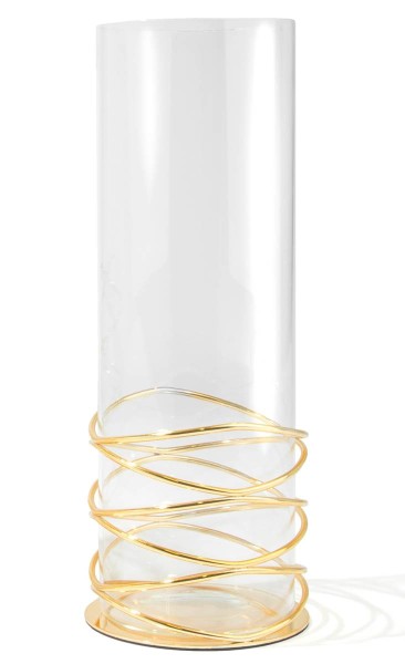 Zilverstad Windlicht/Vase Spirale goldfarben H 300 mm Ø 112 mm - Art.-Nr. 8061231