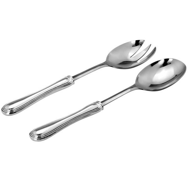Salatbesteck 2-tlg. mit Gabel & Löffel 24 cm versilbertes Edelstahl Salat-Servierbesteck