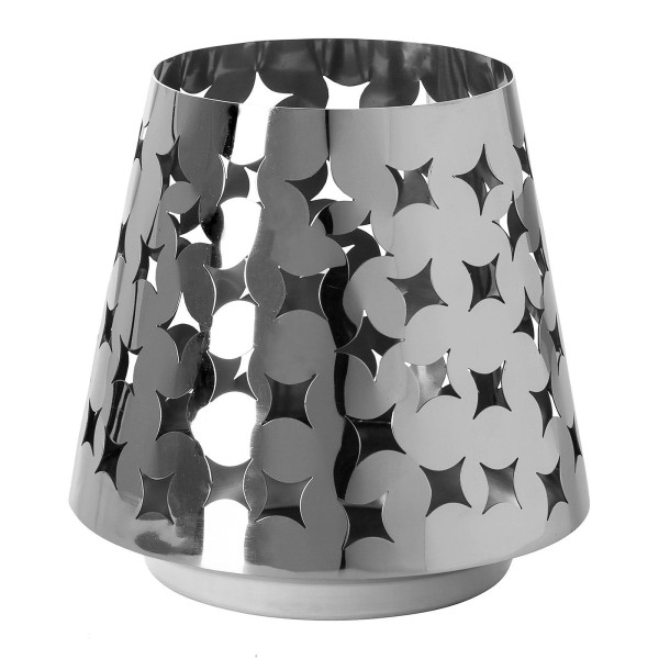 Fink großes Edelstahl Windlicht 19 cm kegelförmiges Stimmungslicht für Stumpenkerzen - Art.-Nr. 146288