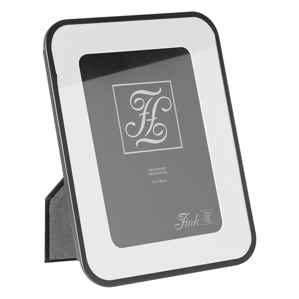 Fink Bilderrahmen 13x18 cm schwarzer Fotorahmen mit hellem Passepartout & Samtrücken - Art.-Nr. 153005