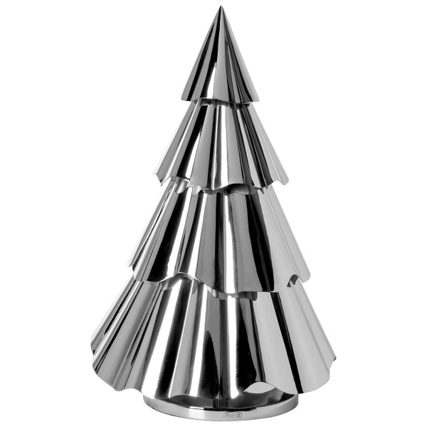 Fink großer silberner Deko-Tannenbaum 40 cm Eisen glänzend Dekobaum zum Aufstellen - Art.-Nr. 151218