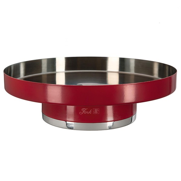 Fink flache Schale 10 x Ø 30 cm auf Sockel stehend Edelstahl matt rot - auch als Tablett verwendbar - Art.-Nr. 155153