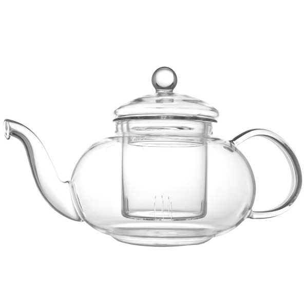 Bredemeijer einwandige bauchige Teekanne aus Glas mit Teefilter