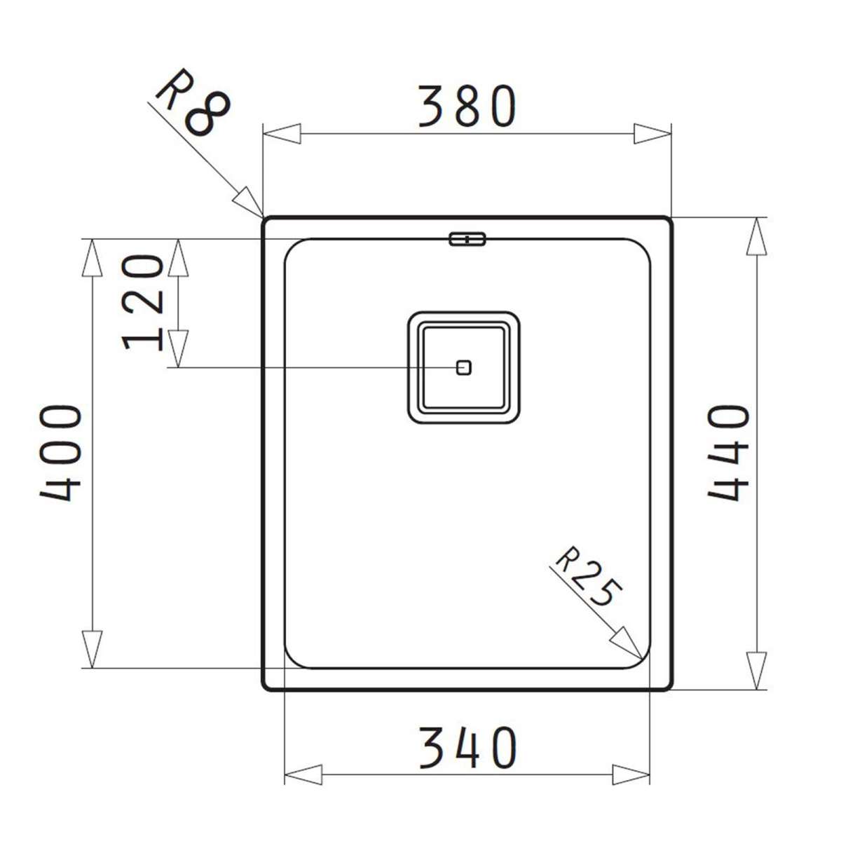 tiefe Edelstahl Unterbauspüle 35 cm 1 Becken ohne Hahnloch | MM-ComSale