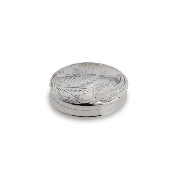 kleine ovale Tablettendose echt 925 Silber verziert mit 1 Fach - Art.-Nr. 2200