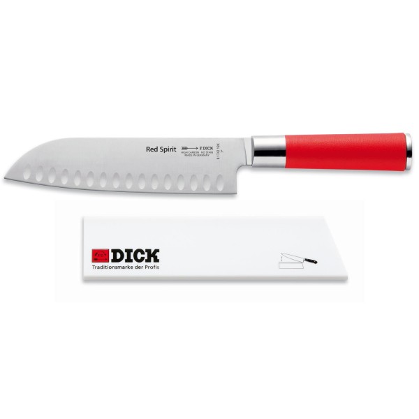 DICK Red Spirit Santoku Messer 18 cm mit Kullen & Klingenschutz bis 21 cm Klingenlänge