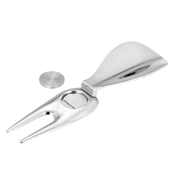 Schuhanzieher 7,6 x 4,1 x 0,5 cm Neusilber Mini Golf-Schuhlöffel mit Pitchgabel & Ballmarker