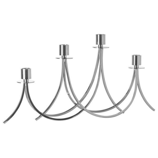 Fink 4-flammiger Kerzenhalter 61x31 cm für Stabkerzen glänzend vernickelt - Art.-Nr. 141094