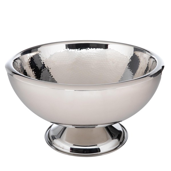 Fink Sektkühler Ø 43 cm aus Edelstahl innen gehämmert doppelwandiger Flaschenkühler auf Fuß - Art.-Nr. 154261