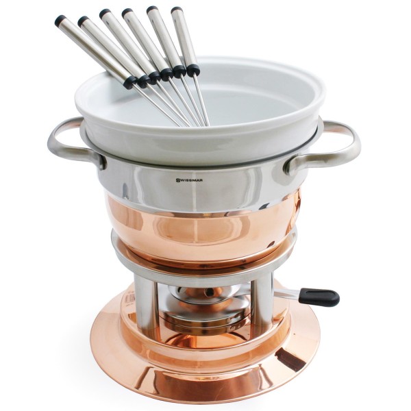 Swissmar 11-teiliges Edelstahl Fondue-Set verkupfert für 6 Personen