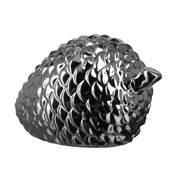 Fink silberner Deko Zapfen 15 cm aus Porzellan Tannenzapfen zum dekorieren - Art.-Nr. 129039