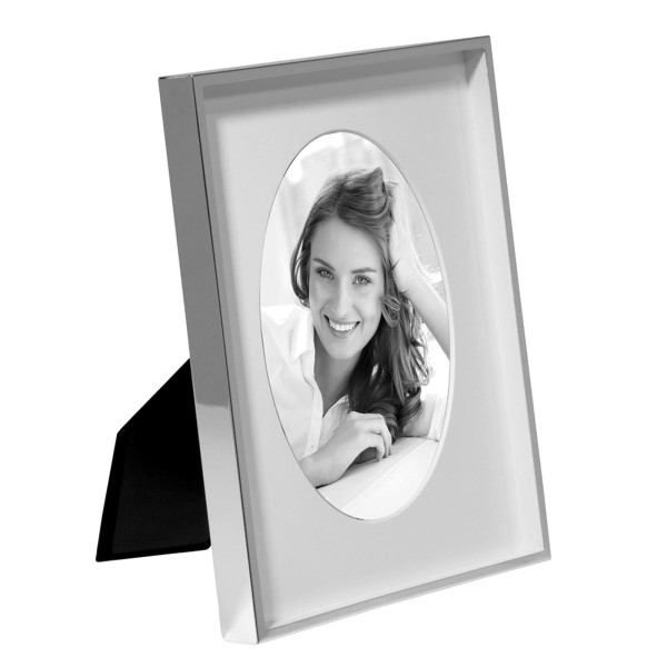 Fink Bilderrahmen 13x18 cm versilberter Fotorahmen mit ovalem Ausschnitt - Art.-Nr. 133163