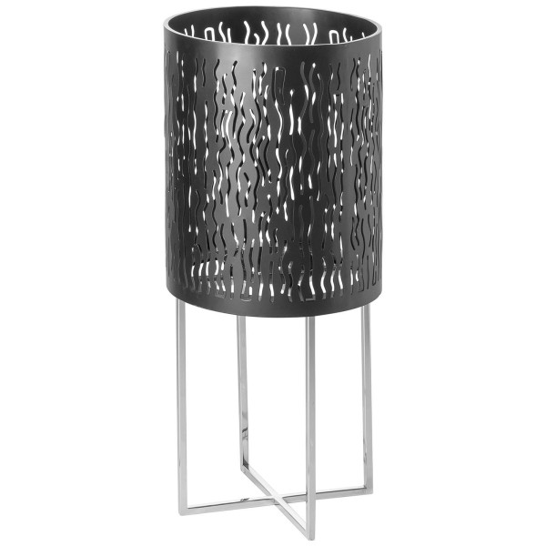 Fink großes Boden-Windlicht mit Untergestell 63 cm schwarzer Stumpenkerzenhalter ohne Glas - Art.-Nr. 146334