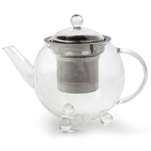 Bredemeijer Bella Ronde Glas-Teekanne 0.5 Liter einwandige Mini-Kanne mit Edelstahl-Teefilter