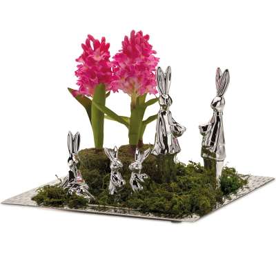 großes eckiges gehämmertes Aluminium Deko Tablett 30x30 cm | MM-ComSale