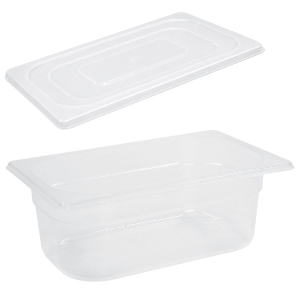 Schneider PP Gastronorm-Behälter 1/4 mit Deckel 10 cm tiefer Gastro Speisen-Einsatz