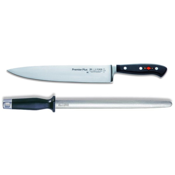 Dick Premier Plus Kochmesser 26 cm & ovaler Standard Wetzstahl 30 cm