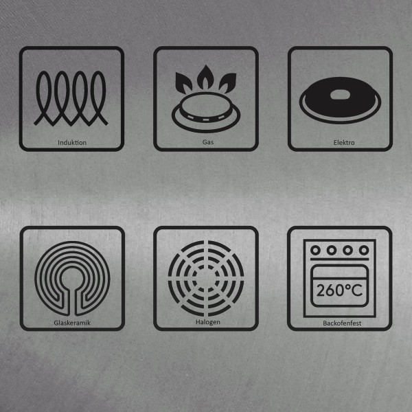 SKK kleine Profi Pfanne 24 cm Induktion 18/10 Edelstahl & Deckel