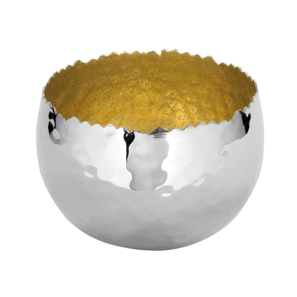 Fink kleine dekorative Schale Ø 10 cm aus vernickeltem Eisen gehämmerte Obstschale - Art.-Nr. 156005