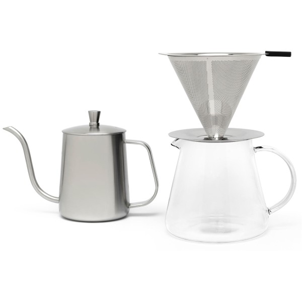 Slow Coffee Maker Set 4-teilig mit Edelstahl-Kaffeefilter 0.3 Liter - Art.-Nr.LV113012