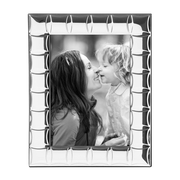 Fink versilberter Bilderrahmen Fotomaße 13x18 cm Fotorahmen zum Stellen & Hängen - Art.-Nr. 133007