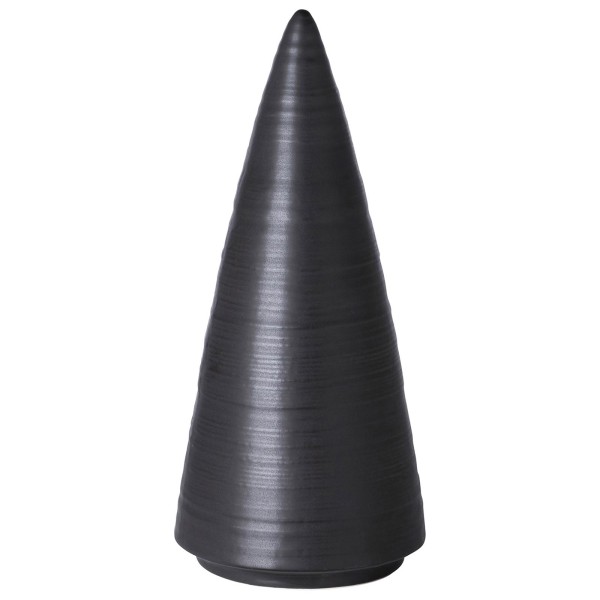 Fink schwarzer Deko-Tannenbaum 25 cm aus Porzellan Streifenstruktur Dekobaum - Art.-Nr. 129049