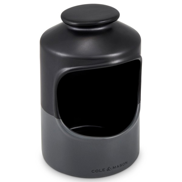 Cole & Mason schwarzes rundes Keramik Salzfass für 250 gr. Salzkörner