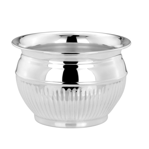 Blumenübertopf Ø 18 cm x 12,5 cm versilberter Übertopf Queen Anne Deko Blumentopf