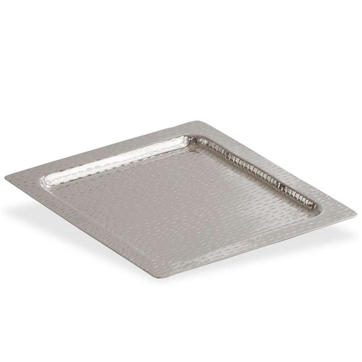 großes eckiges gehämmertes Aluminium Deko Tablett 30x30 cm | MM-ComSale
