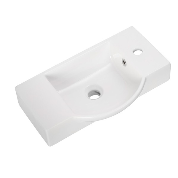 Fackelmann 82392 Waschbecken für Gäste-WC Taris Keramik weiß 54,5 cm