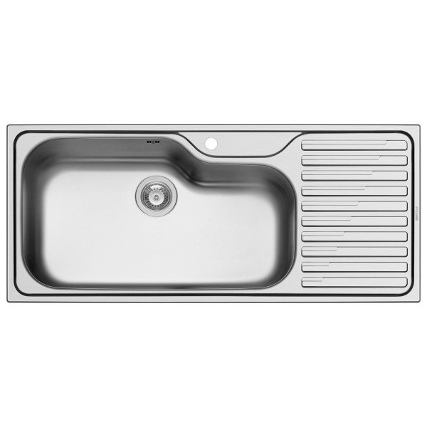 Pyramis Edelstahl Küchenspüle 116x50 cm - Einbauspüle 1 Becken mit Hahnloch